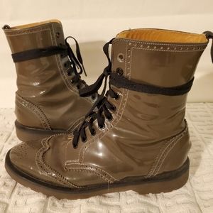 Patent Brogue Boot UK8